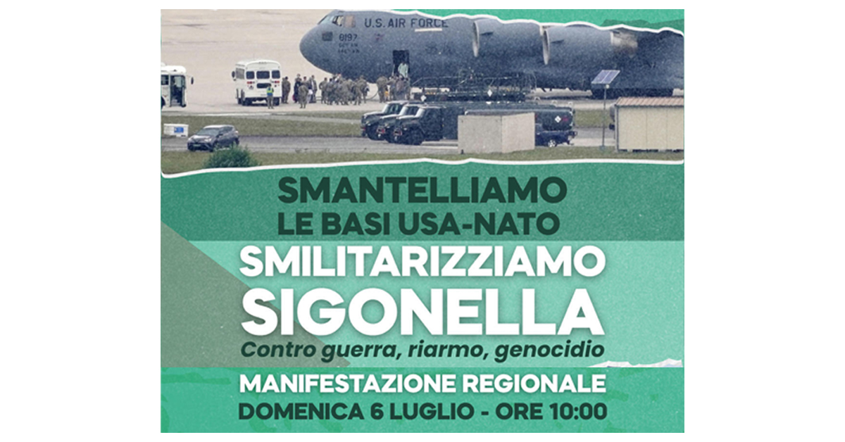 MANIFESTAZIONE REGIONALE SIGONELLA 6 LUGLIO 2025