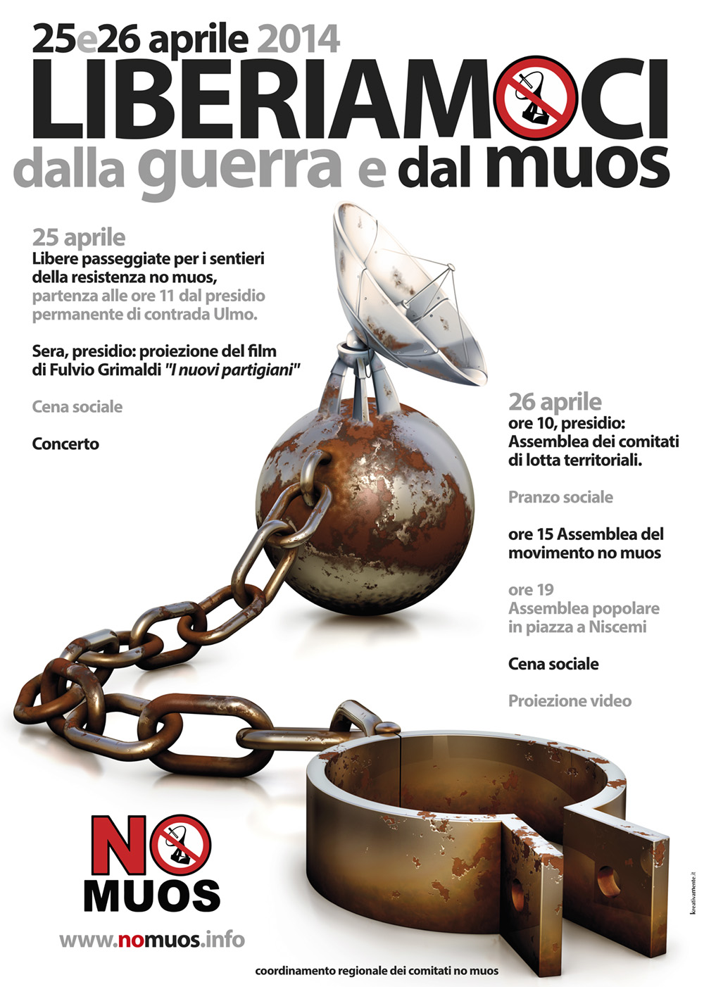 NISCEMI 25/26 APRILE – LIBERIAMOCI DALLA GUERRA E DAL MUOS