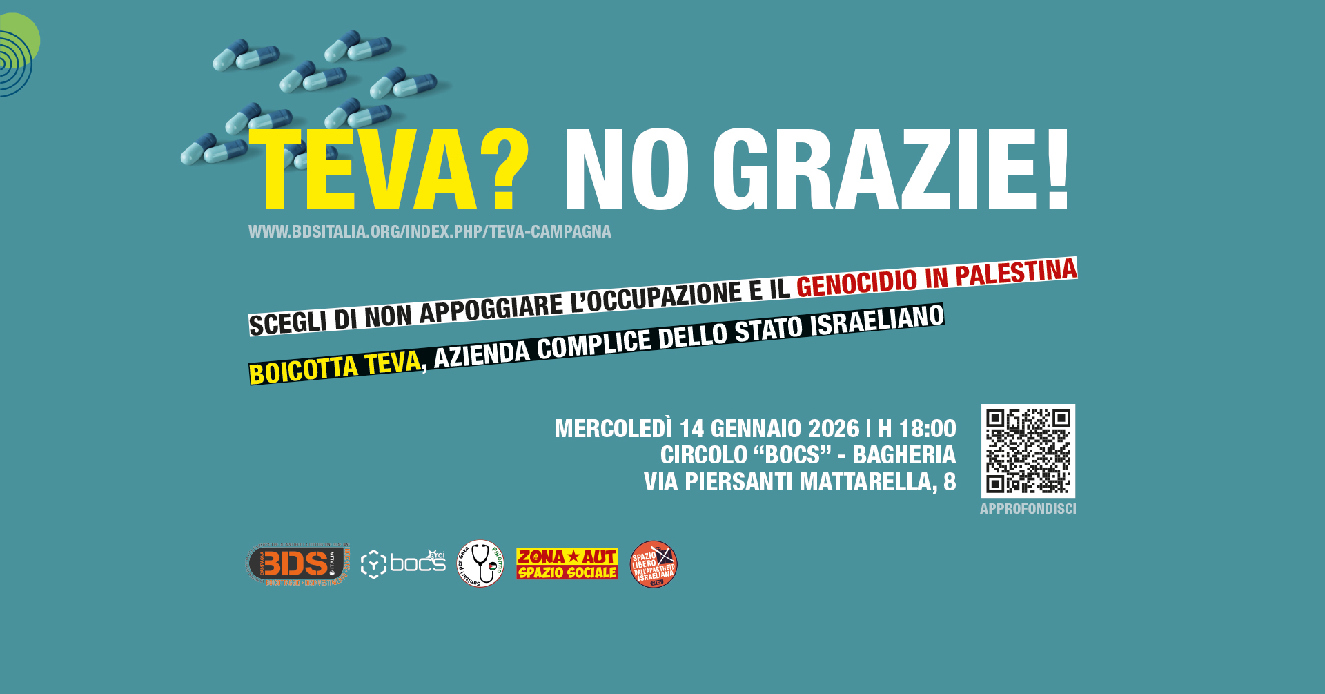 BAGHERIA 14 GENNAIO 2026 PRESENTAZIONE CAMPAGNA NO TEVA