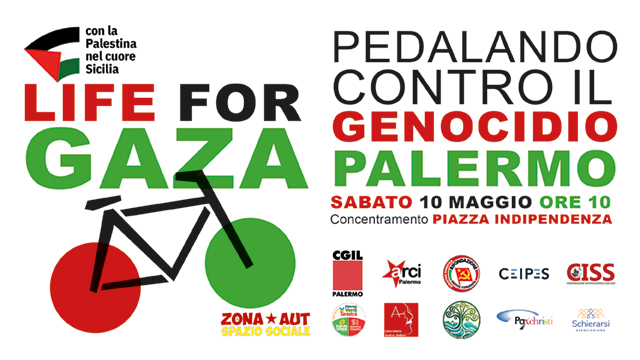PEDALANDO PER GAZA Palermo 10 Maggio, ore 10,00